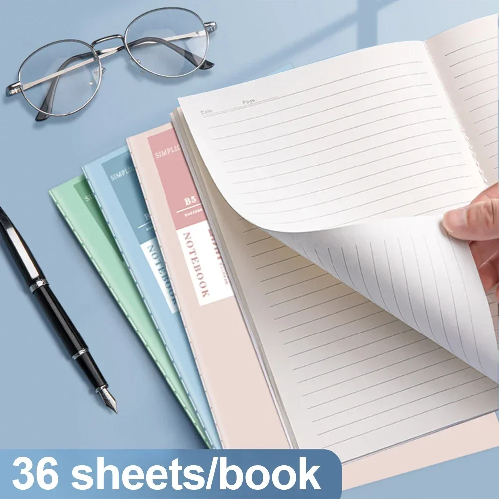 A5/B5 Lined Notebook Sketchbook Planner Notepad 36 Sheets Notebook Exercise Book Daily Diary Book To-do Lists Random Color