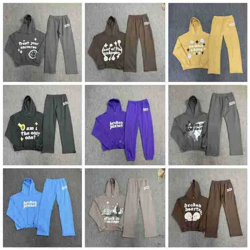 

Discount Broken Luxury Brand Cartoon Print Men Hooded Tops Streetwear Vintage Oversize Sweatshirt Hoodies For Men And Women pant