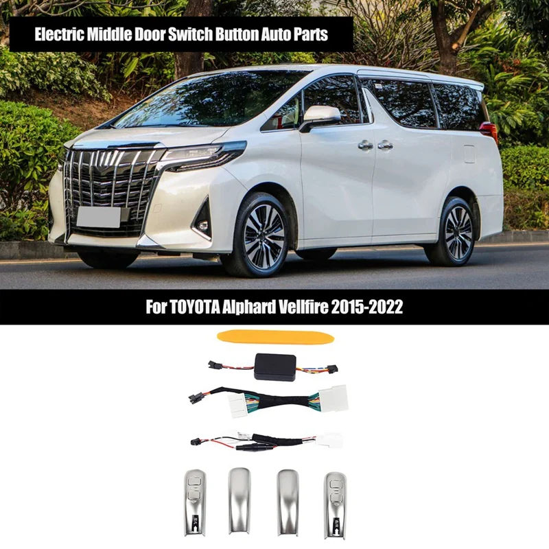 مفتاح الباب الأوسط للسيارة ABS تصفيح مفتاح الباب الأوسط الكهربائي قطع غيار السيارات لـ Alphard Vellfire 2015-2022