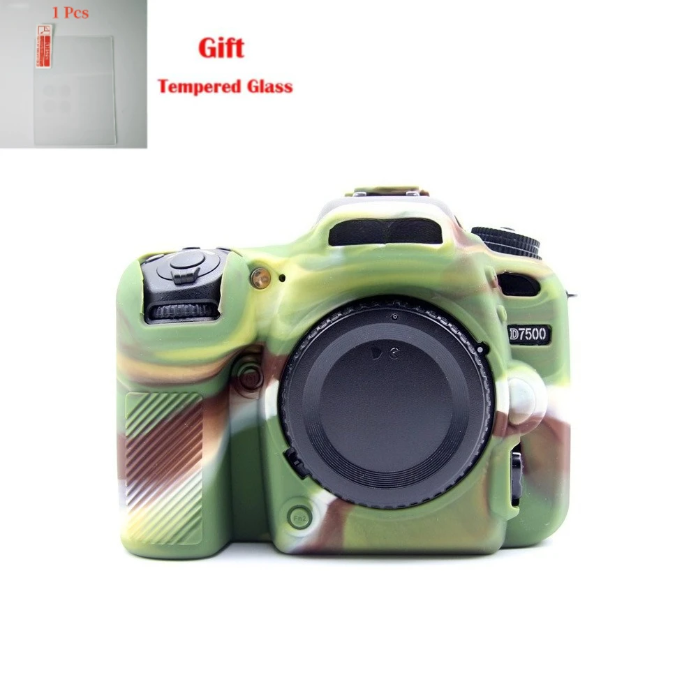 

Photography soft bag Camera Body Case For Nikon D7500 SLR camera bag D7500 silicone protective case, + free tempered film