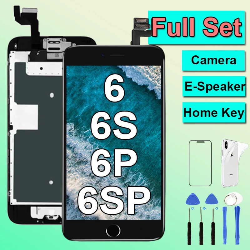 

Replacement Display For iPhone 6 6S Plus 6P 6SP LCD Screen Touch Digitizer Full Set Complete Assembly+Front Camera+Home Button