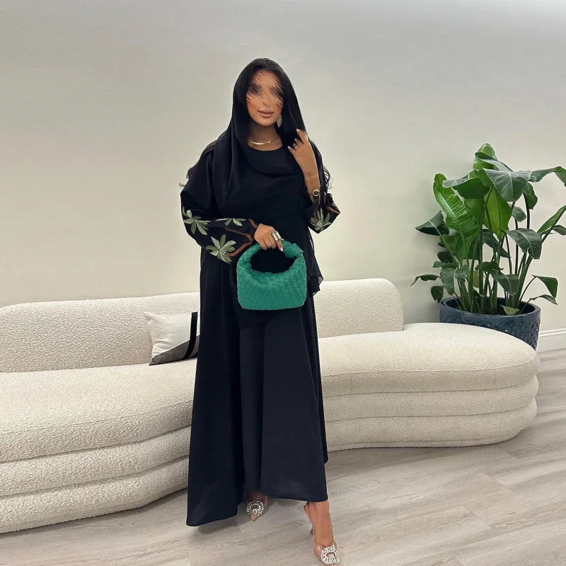 Abaya negra de Dubai, cárdigan de lujo de talla grande, ropa musulmana, Modesto Kebaya, caftán islámico de Turquía, vestido de oración para mujer