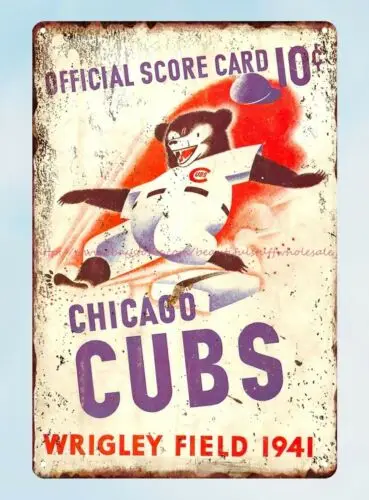 1941 baseball  score card tin sign home decor accents