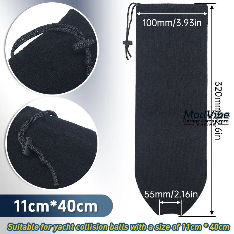 Boot Fender Cover Protector Anti-Collision Ball Sleeve Protection Zwart fluweel Anti-UV voor marineboot Zeiljacht Bumper