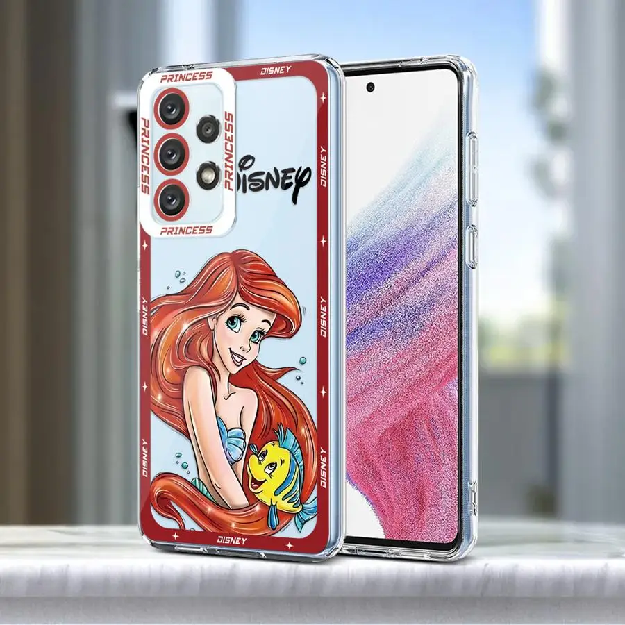 Disney Little Mermaid Princess Phone Case for Samsung Galaxy A35 A55A53 A54 A73 A34 A33 A25 A24 A13 A14 A15 5G Clear Soft Shell