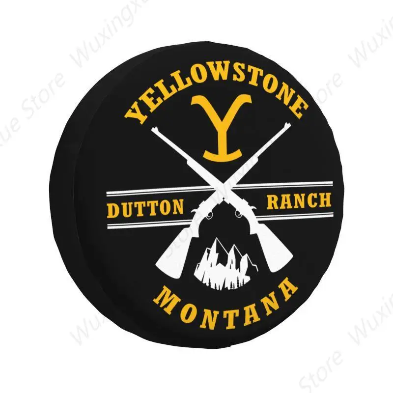 Custom Yellowstone Dutton Ranch Guns Spare Tire Cover for Jeep Mitsubishi Pajero SUV RV 4x4 Car Wheel Protectors Accessories