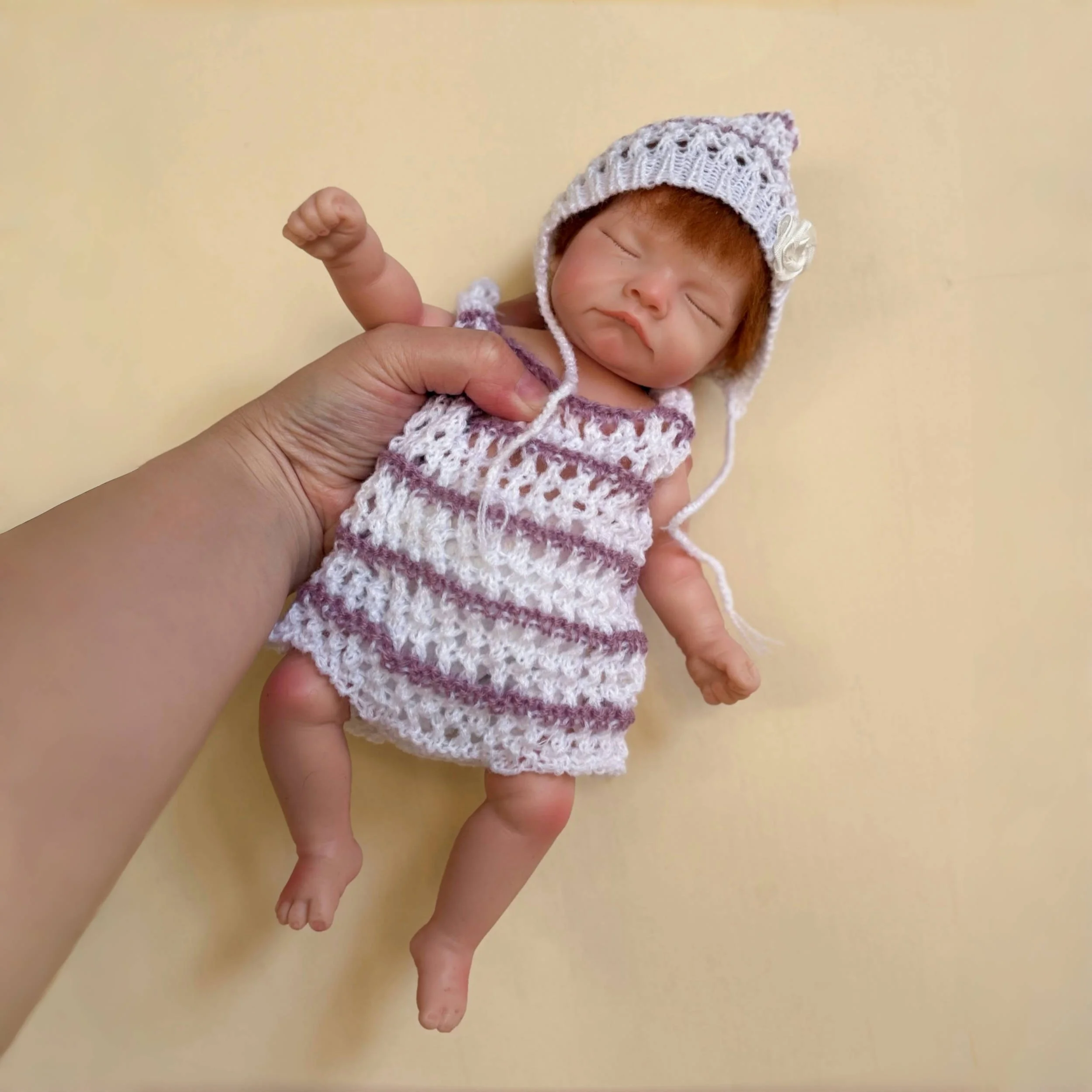 25 cm Handgemachte Reborn Baby Puppen Verwurzelt Haar Nettes Mädchen Ganzen Körper Weiche Silikon Neugeborenen Baby Puppe Spielzeug Für Kinder geschenk De Silikon