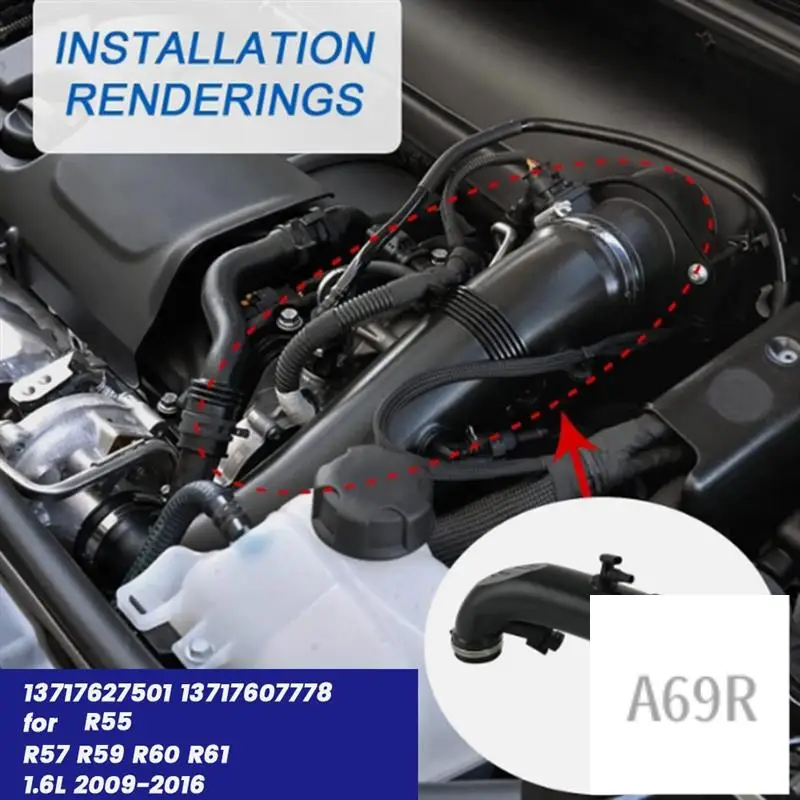 

A69R-Car Turbo Air Duct Pipe Air Intake Hose & Exhaust Line For BMW Mini Cooper R55 R57 R59 R60 R61 13717607778 13717627501