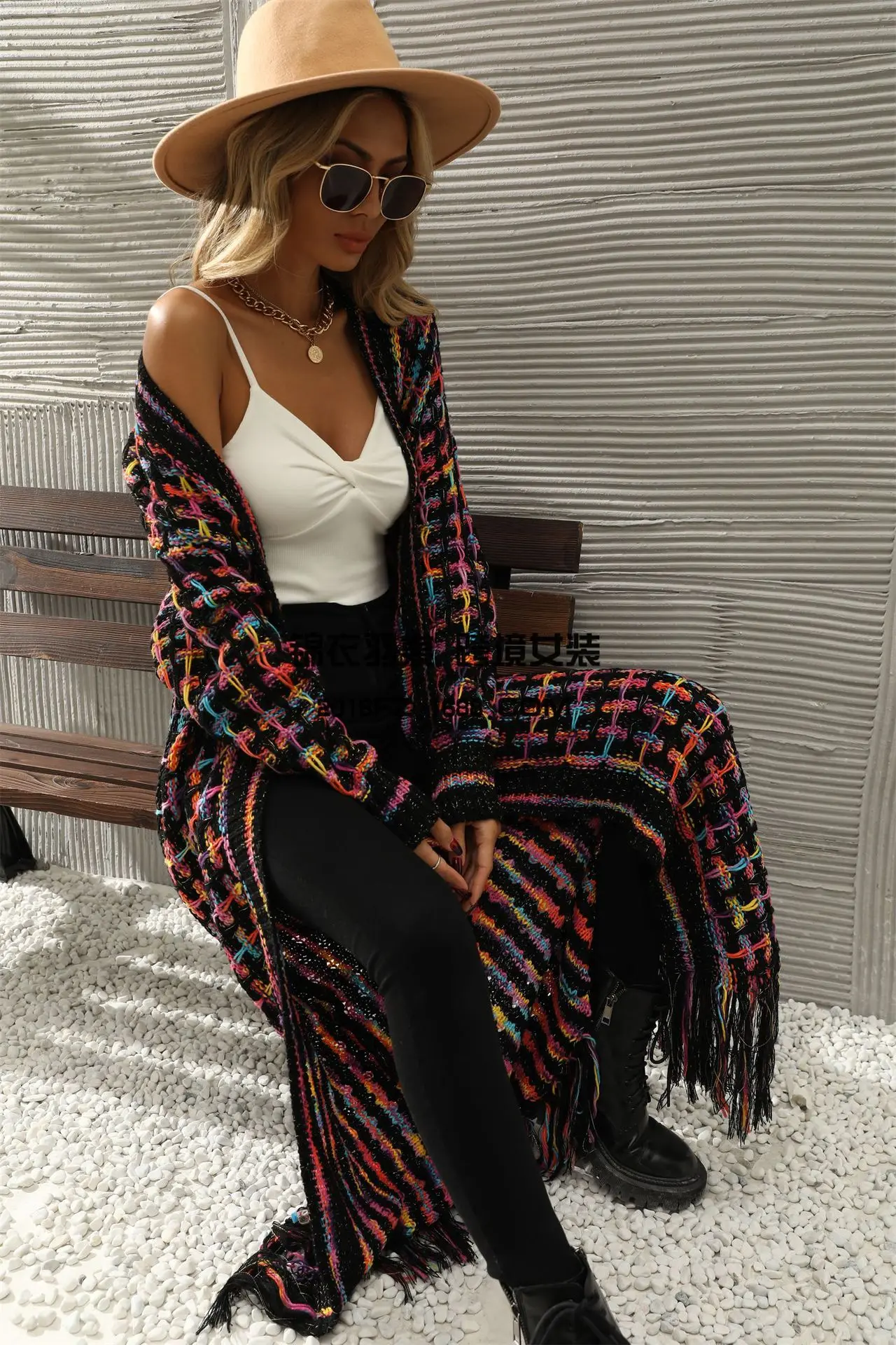 2026 Winter New Large Size Fringe Long Cardigan Coat Sweater Knitted Cardigan Women Korean Fashion Streetwear Cardigan view 6
