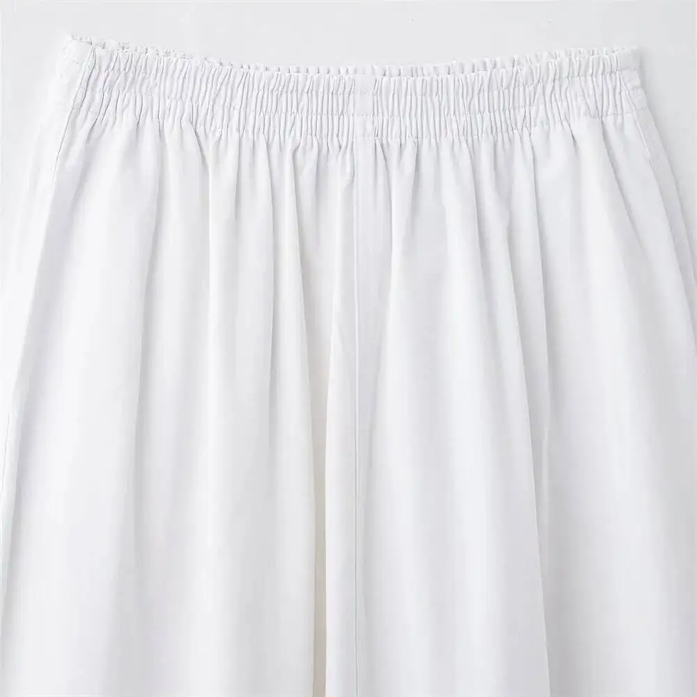 الصلبة اللون مطوي منتصف طول جيب الديكور لربيع وصيف نصف تنورة المرأة الجديدة