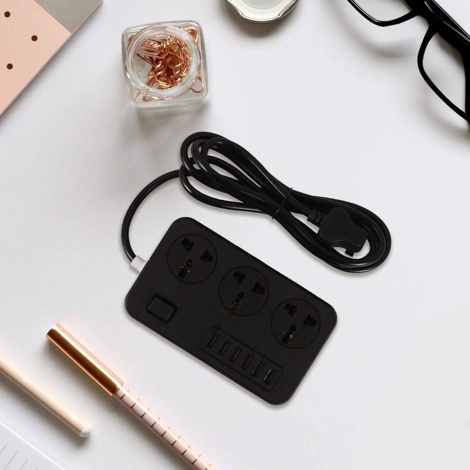 

Usb Plug Socket Extension Flat Power Strip For Charging Multiple Devices Black Outlet Adapter Electrical Outlet Extender