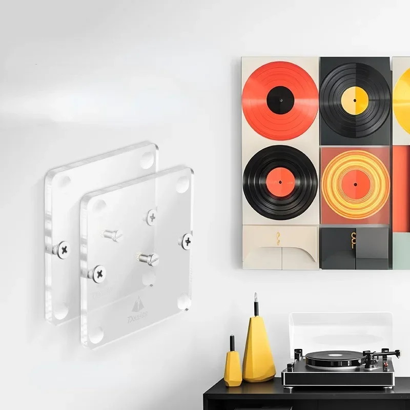 

2pcs Wall Mount Record Display Holder Transparent Music Album Storage Shelf Clear Vinyl Record Holder for Study Room Classroom