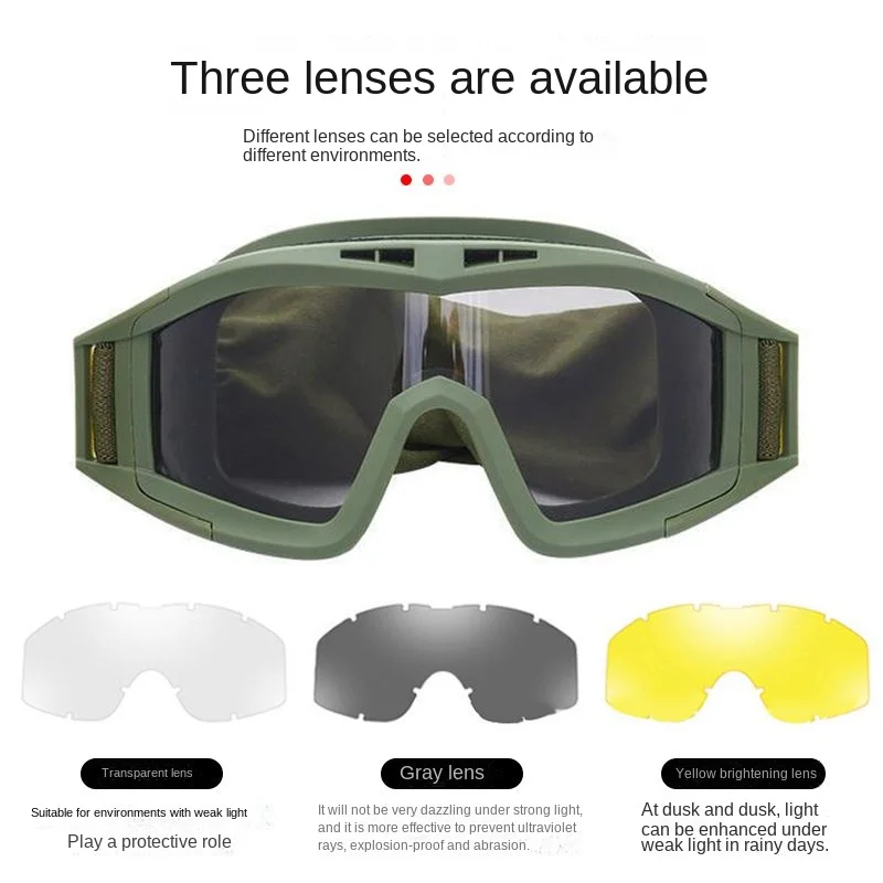 Desert Tactical Goggles Cross-country Riding Goggles Military Fans Outdoor Riding Gear Windproof Anti-fog Anti-fall Glasses.