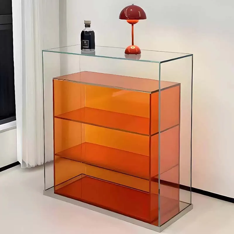 خزانة تخزين على شكل زجاجي مقسى، خزانة عرض لتزيين غرفة المعيشة، زينة نموذجية #4