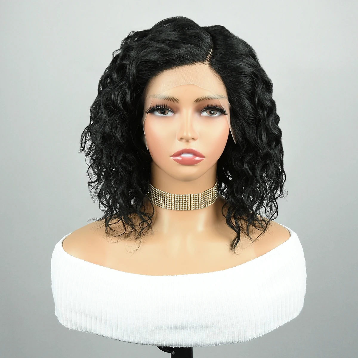 13x5x1 جزء الدانتيل الباروكات مجعد الدانتيل إغلاق خصلات الشعر المستعار الإنسان قبل قطعها مجعد 13x4x1 الدانتيل إغلاق الباروكات HairUGo