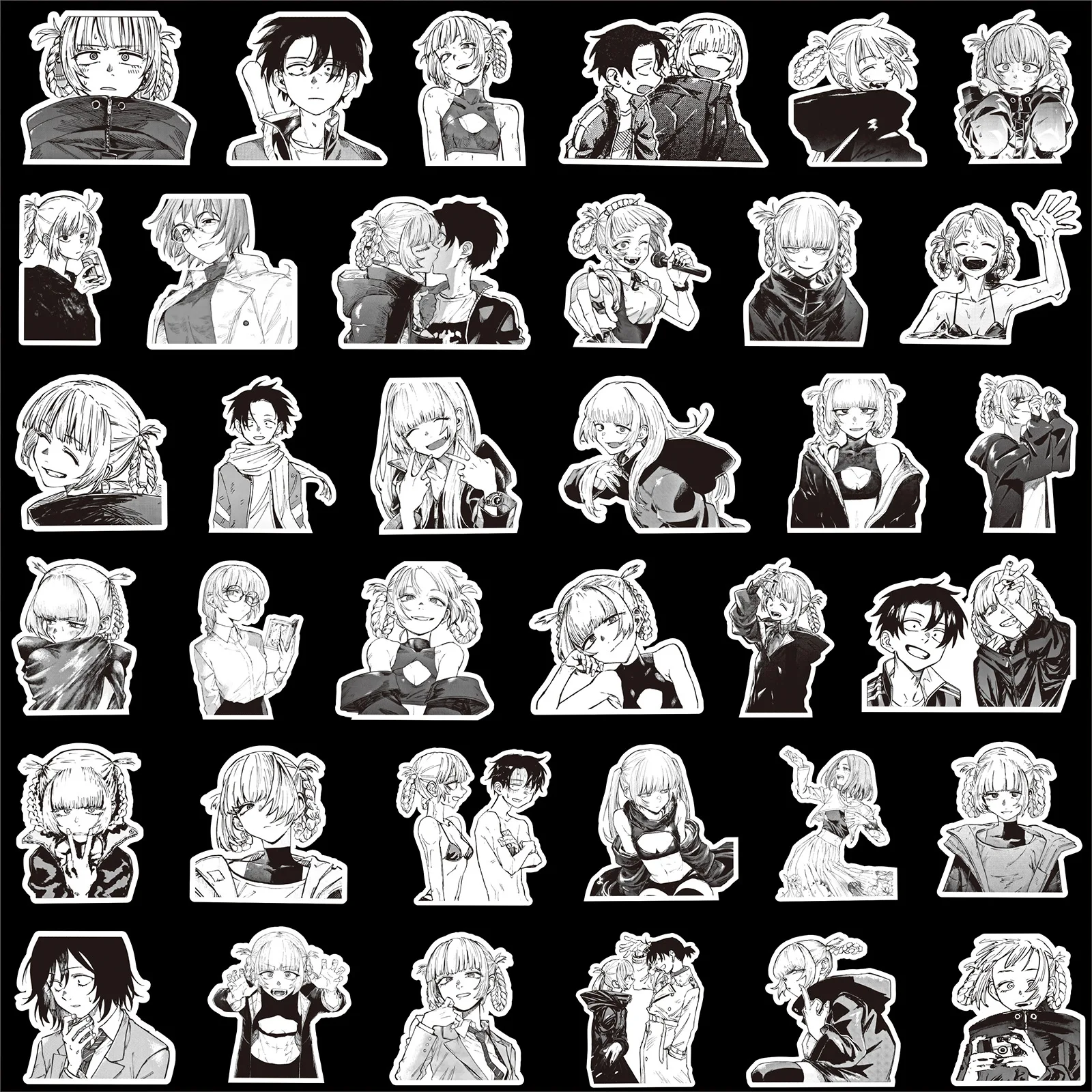 80pcs OPROEP VAN DE NACHT Serie Stickers Zwart Wit Anime Nanakusa Nazuna Graffiti Decals Envelop Dagboek Diy Decor Verjaardagscadeautjes