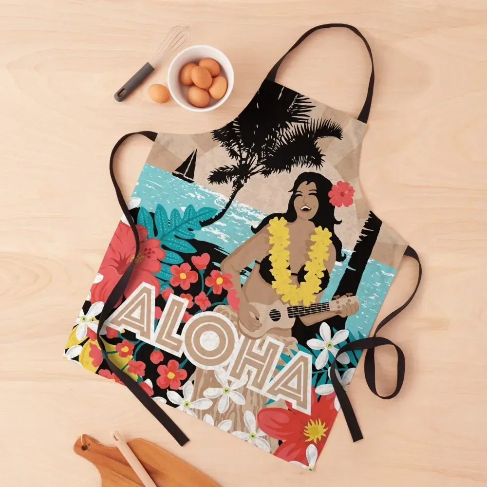 Aloha Hawaii Apron Funny carpenter Kitchens Accessories Men's Kitchen Apron