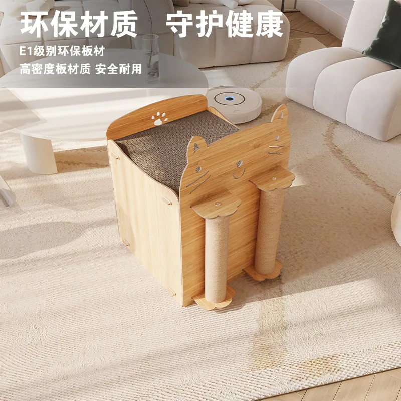 Cat Scratching Board, Wear-Resistant, Lint-Proof, Cat Nest, Hemp Rope Column, Integrated Multi-functional Cat Nest