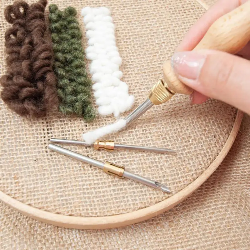 New Punch Needle Tool Kit DIY Embroidery Stitching Punch Needle & Needle Threader Embroidery Poking Cross StitchTools Knitting