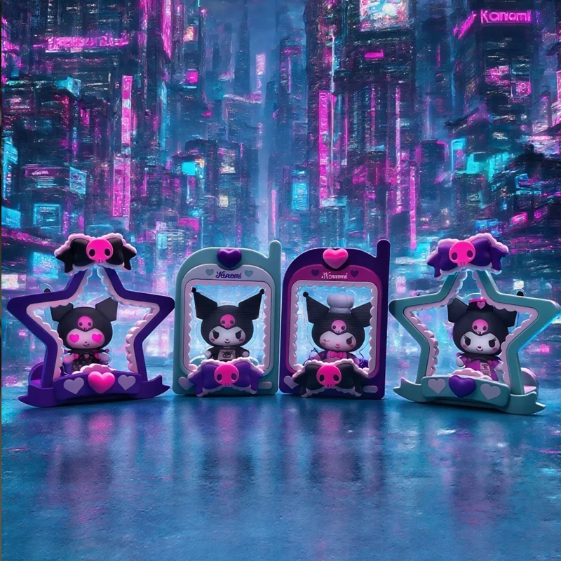 

В наличии, оригинальная универсальная Sanrio Kuromi Fun Series, слепая сумка, коробка, милый орнамент с частицами моэ, коллекционные игрушки, подарок на день рождения