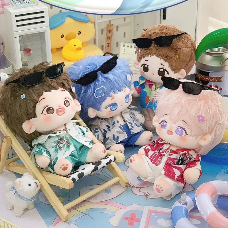 

Hand Made 20cm Plush Doll Vacation style Shirt Pants Clothes Clothing Dress Up For Plush Stuffed Doll Body Plushie Pillow Toys