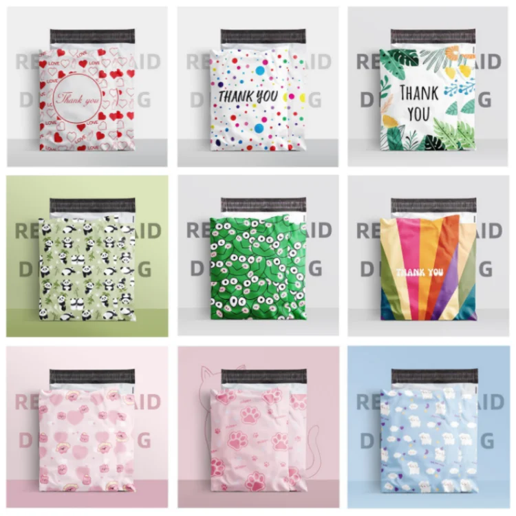 100PCS 10*13in Poly Mailer Adhesive Envelope Shipping Bag DIY Thick T-shirt Dresses Book Christmas Toys Gifts Packaging Pouches