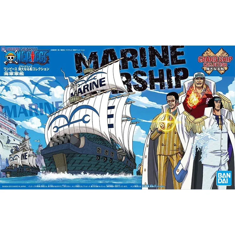 BANDAI Anime In Stock ONE PIECE GRAND SHIP COLLECTION MARINE WARSHIP Model Kit Assembly Plastic Action Toys Figure Gift