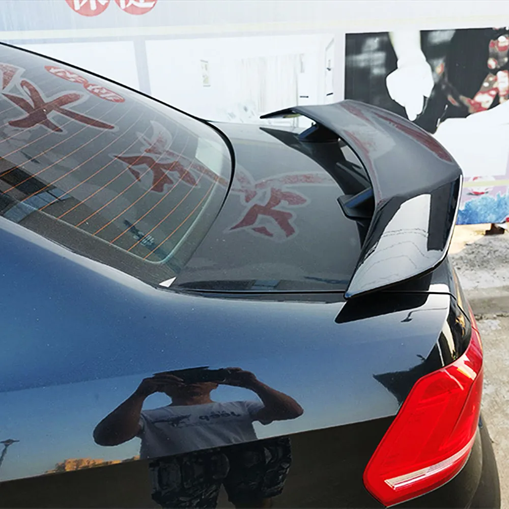 Car Glossy Black Carbon Rear Trunk Lid Universal Spoiler Wings For BMW Benz Toyota Honda Kia Hyundai Mazda VW Audi Tesla Part view 4