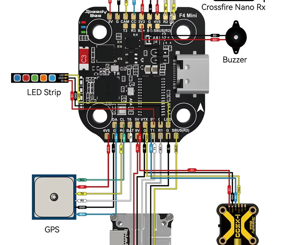 SpeedyBee F405 Mini Stack Flight Controller FC BLS 35A V2 3-6S 20x20 4-in-1 ESC Dual BECs for RC FPV Racing Drone