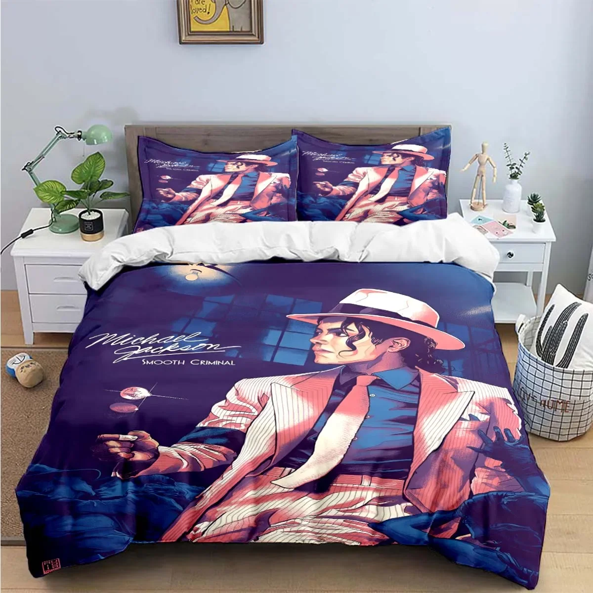 Exquisite Fashion M-Michael-Jackson Printing Bedding Set Duvet Cover Comforter Bed  Youth Kids Girl Boys Birthday Gift