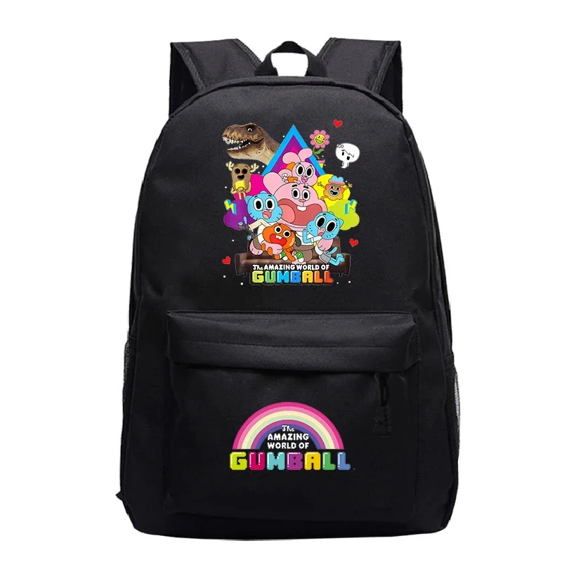 The Amazing World of Gumball Prints Nylon Backpack for Boys Girls Cartoon Schoolbag Primary Students Zipper Bookbag Kids Bagpack