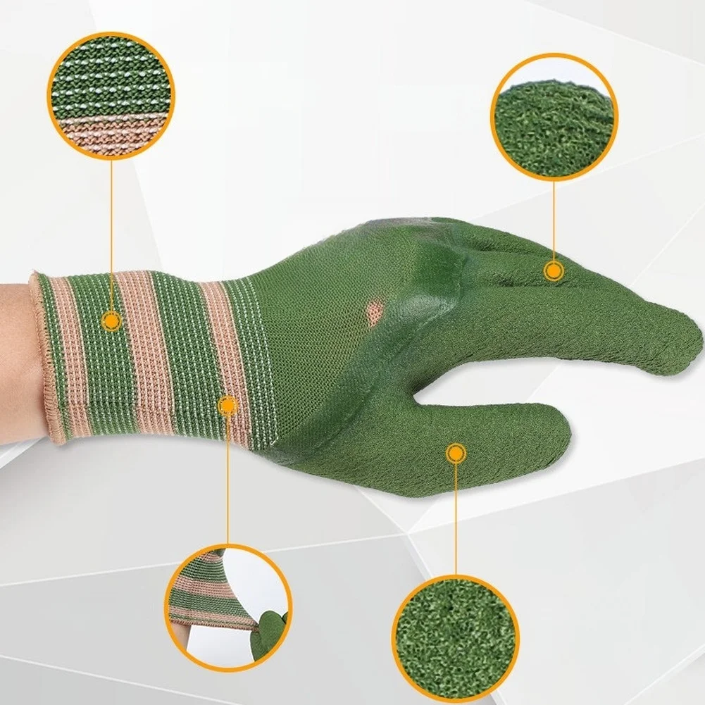 Rubber Foam Palm Gloves with Stretch Knit Back for Construction Safety and Multi Purpose Use in Labor Intensive Jobs