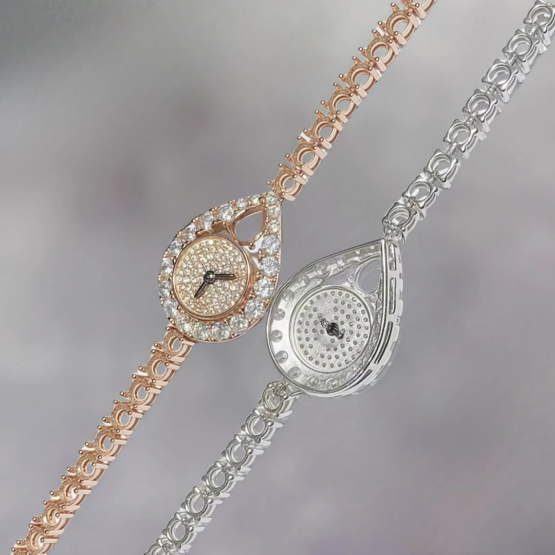 Setting 5*7mm Stone S925 Sterling Silver DIY Empty Holder Bracelet Fine Fashion Jewelry Wrist Watch Modeling Zircon Design Woman