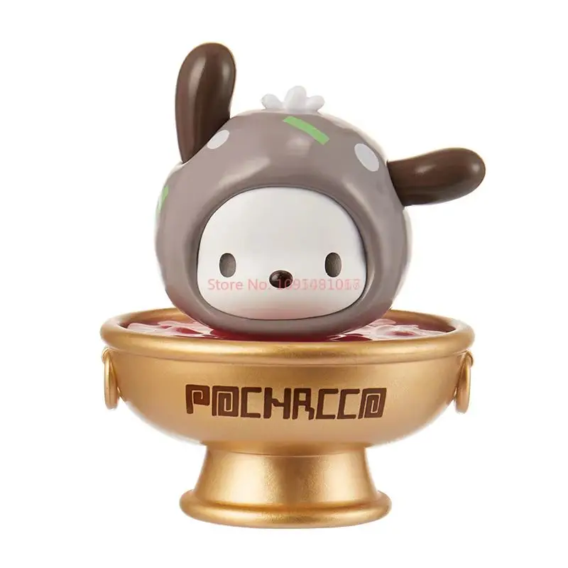 100% Echte MINISO Pochacco Hot Pot Party Mystery Box Leuke Collectible Figures Kawaii Bureau Decor Verrassing Verjaardagscadeau