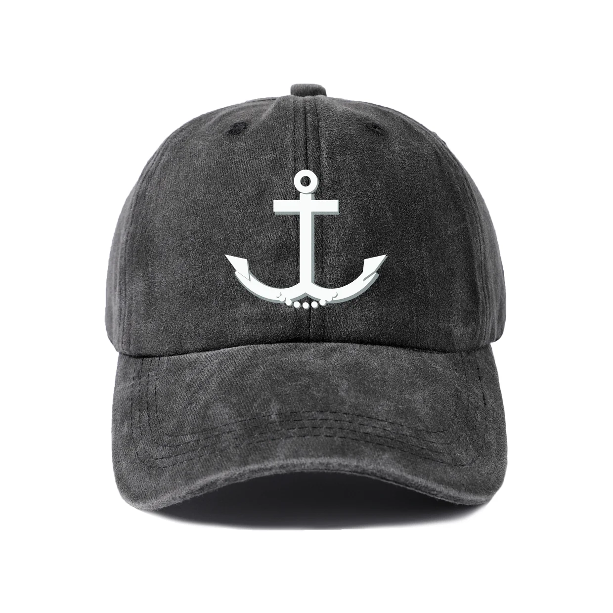 Vintage Washed Nautical Anchor Graphic Baseball Cap, Adjustable Unisex Dad Hat, Sailor Ocean Travel Gift