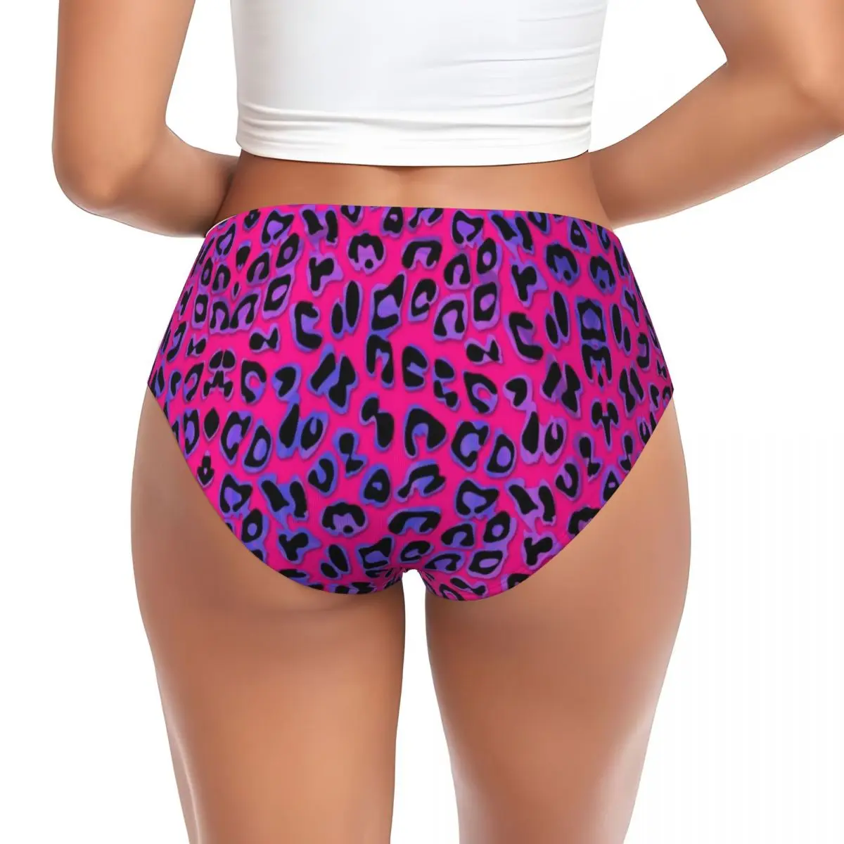 Custom Women\'s Pink Cheetah Panties Breathable Leopard Briefs Underwear