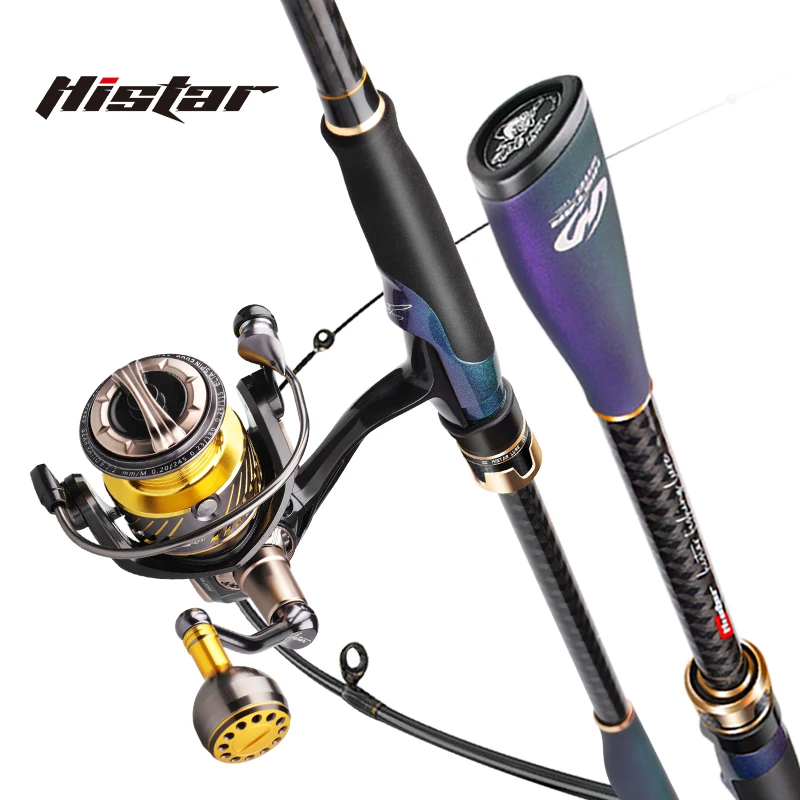 Histar S2703ML S3003M Waves Fishing Combo Toray High Carbon Rod & Black Mamba or E Set di mulinelli da Spinning con bobina in metallo leggero