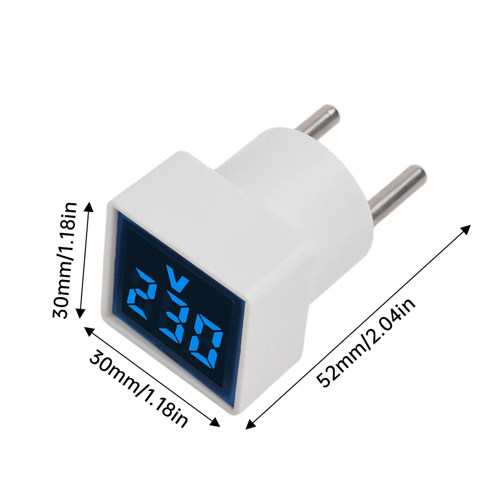 Indicador de voltímetro de CA Digital LED, Monitor de prueba de voltaje de línea de alimentación, enchufe de la UE, 220V, 50 ~ 500V