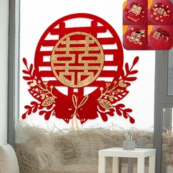 Chinese Wedding Ideas Stickers Marriage Double Happiness Decoration Wedding Wall Door Traditional Decor Bedhead Decor Supplies