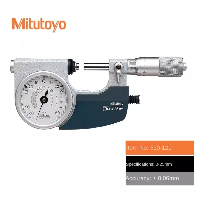 Mitutoyo Indicating Micrometers Range 0-25mm Dial Reading 0.001mm Dial Indication Accuracy 1µm 510-121/122/141 523-121/122/141