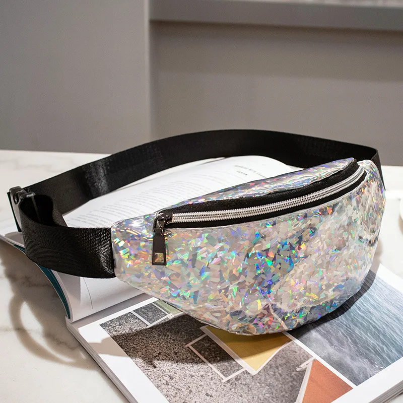 

New Fashion Sequins Holographic Fanny Pack Feminina Waist Women's Laser Chest Women Belt Bag Bum Bag