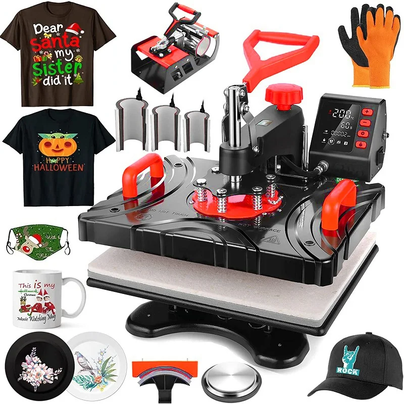 

WJW New Arrivals Easy to Operate 8 in 1 Heat Press Machines for t Shirt Mug Plate P8100-8