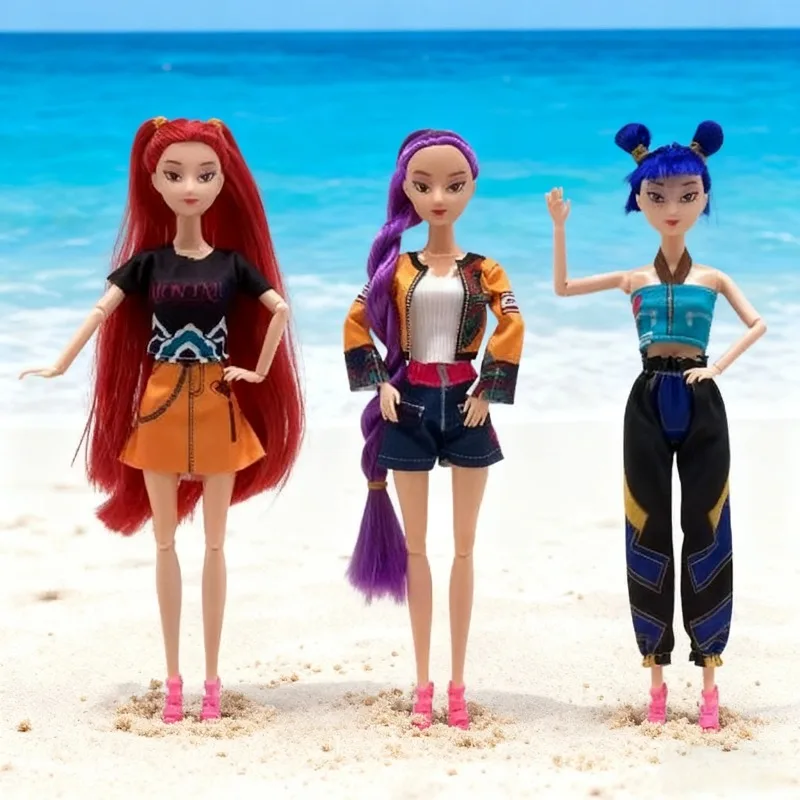 2026 신제품 데몬 헌터 액션 피규어 장난감 더피스 타이거 루미 미라 조이 수시 컬러풀 라이트 팬 크리스마스 선물 아름다운 인형