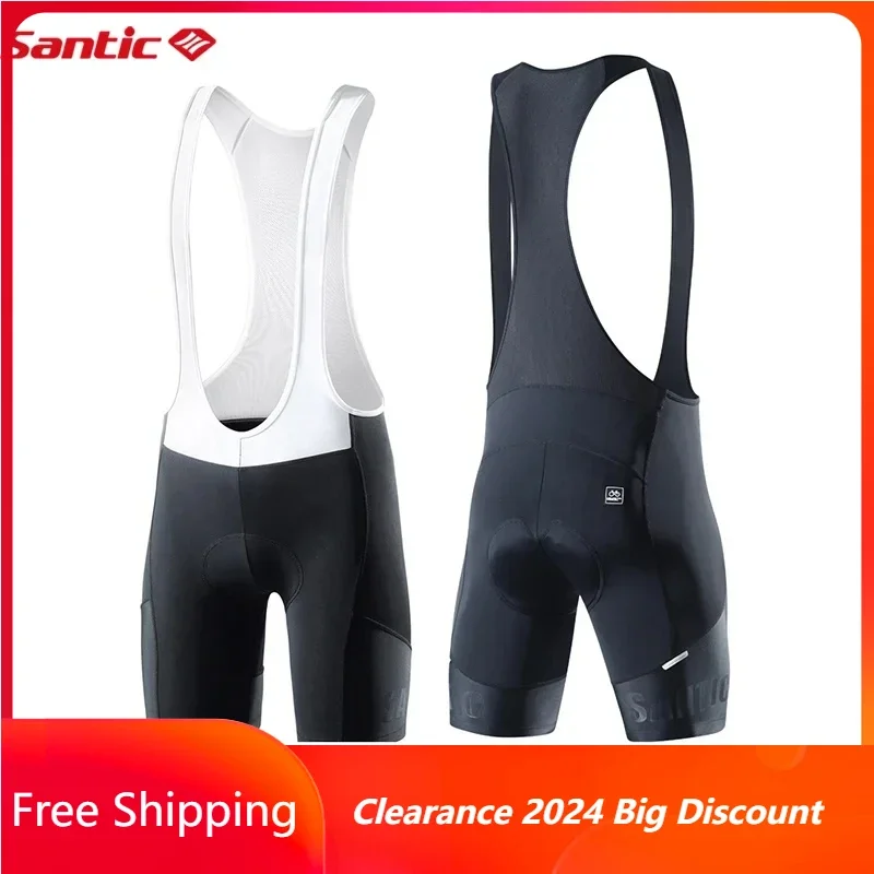 Santic Men Cycling Bib Shorts Summer 4D Padded Cycling MTB Shorts Summer Road Bicycle Bottom Middle-distance Riding K7MC033