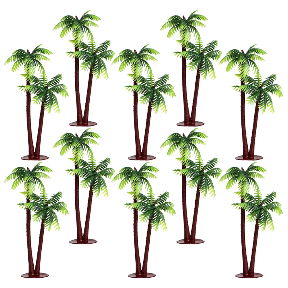 20 Pcs Fish Tank Plants Simulated Coconut Tree Decoration Decorations Mini Scene Layout Model