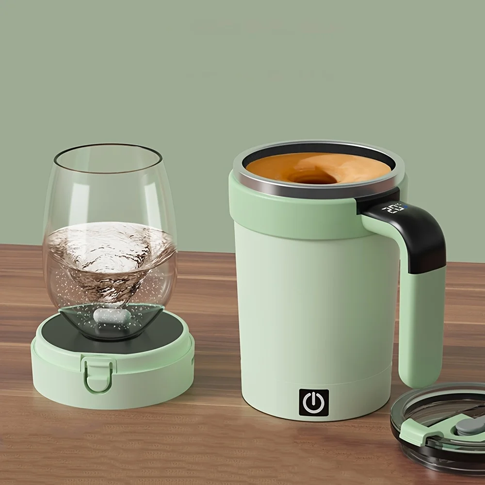 

Smart Temperature Measurement Magnetic Automatic Stirring Cup 380ML Electric Portable Coffee Cup, Suitable As A Holiday Gift