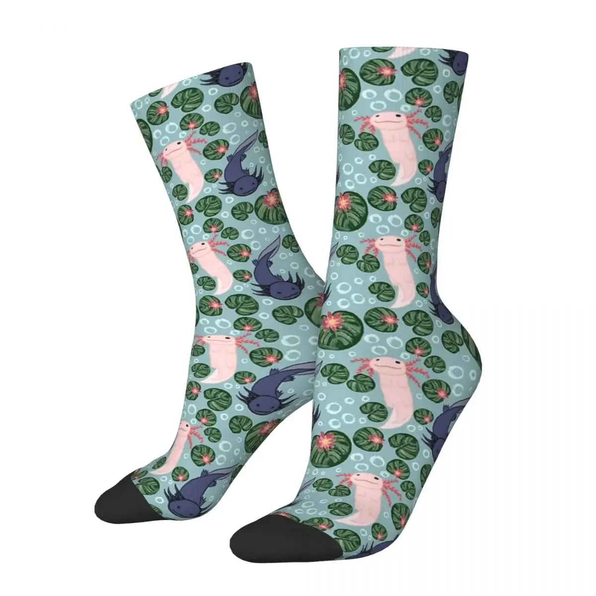 Axolotl Repeating Pattern Socks Harajuku High Quality Stockings All Season Long Socks Accessories for Man's Woman's Gifts