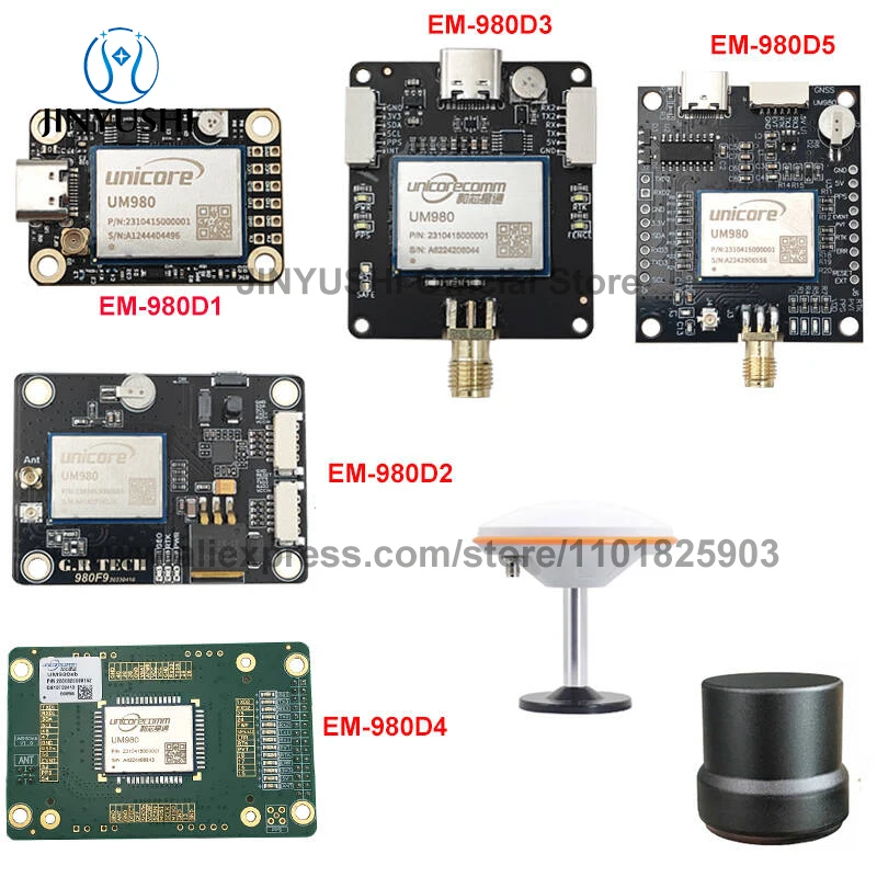 

Free Shipping Unicoreco UM980 Series EM-980D1 D2 D3 D4 D5 High Precision With Antenna RTK GNSS GPS BDS GLONASS Galileo
