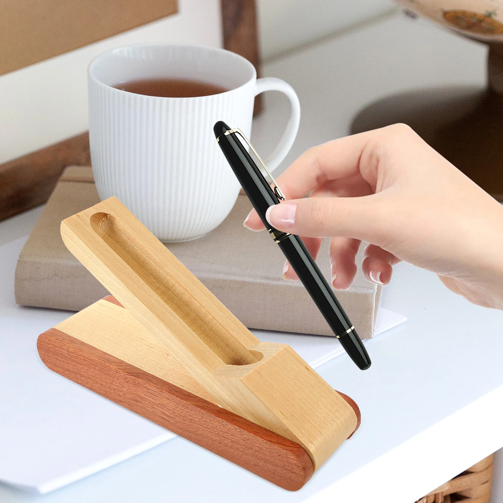 Деревянная коробка для ручек, один держатель, пенал, шариковая ручка, фонтан, органайзер, трубка для хранения, дисплейные контейнеры