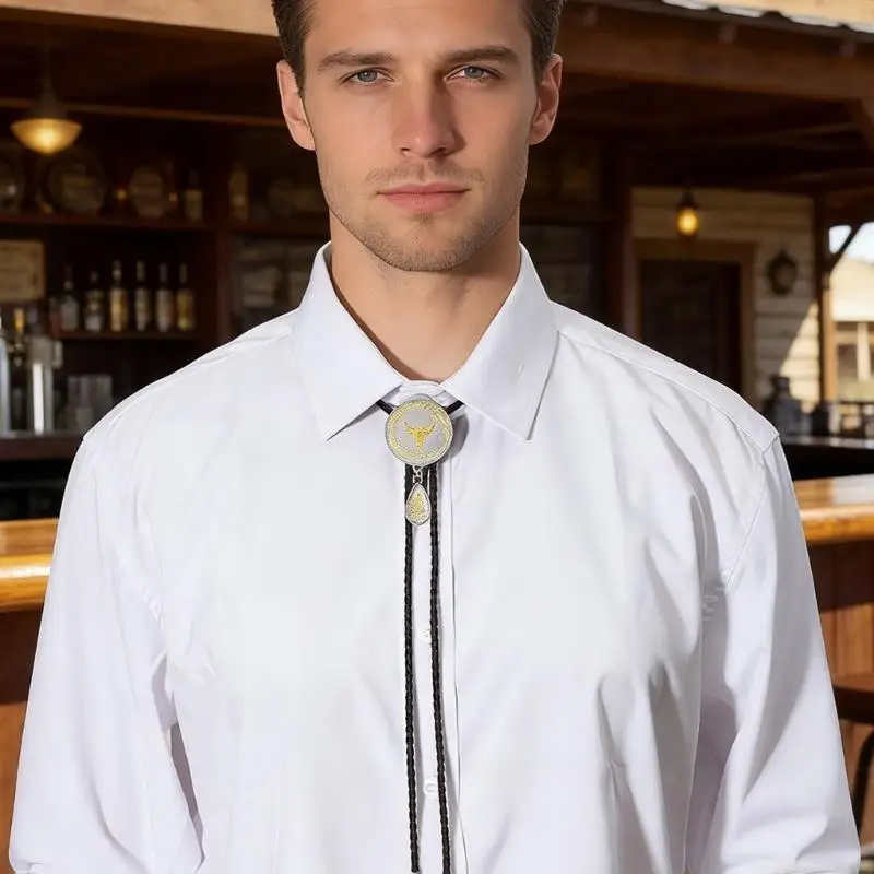 31bf-簡単調整ボロタイ-工具不要-ウエスタン-カウボーイ-彫刻チャーム-pu-レザーコード-カジュアルウェア